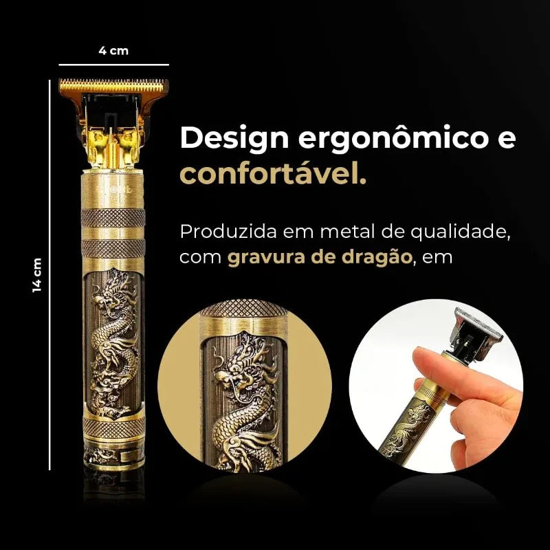 Máquina Profissional de Cortar Cabelo e Barba Elétrica Dragão